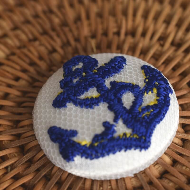 紺アンカーボタン刺繍ブローチ/29
