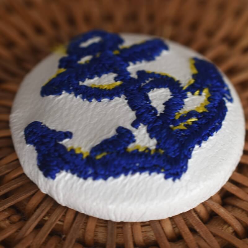 紺アンカーボタン刺繍ブローチ/29