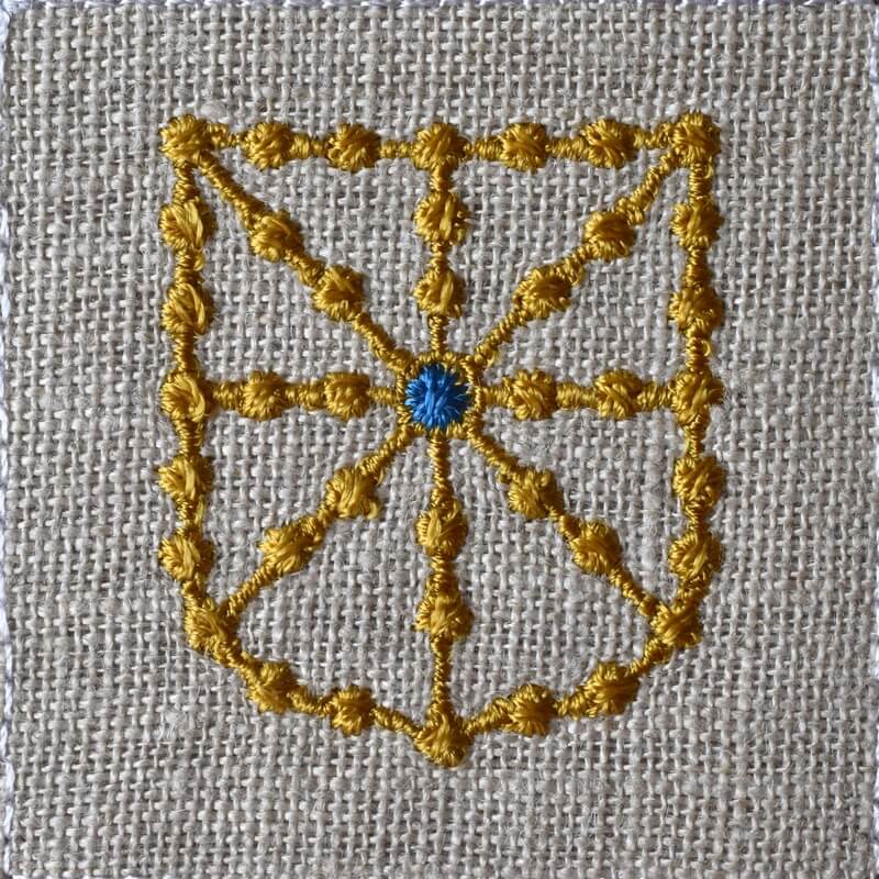 ナバラ王国紋章[鎖状の十字とX字の紋章]chained cross_Spainの刺繍図案 