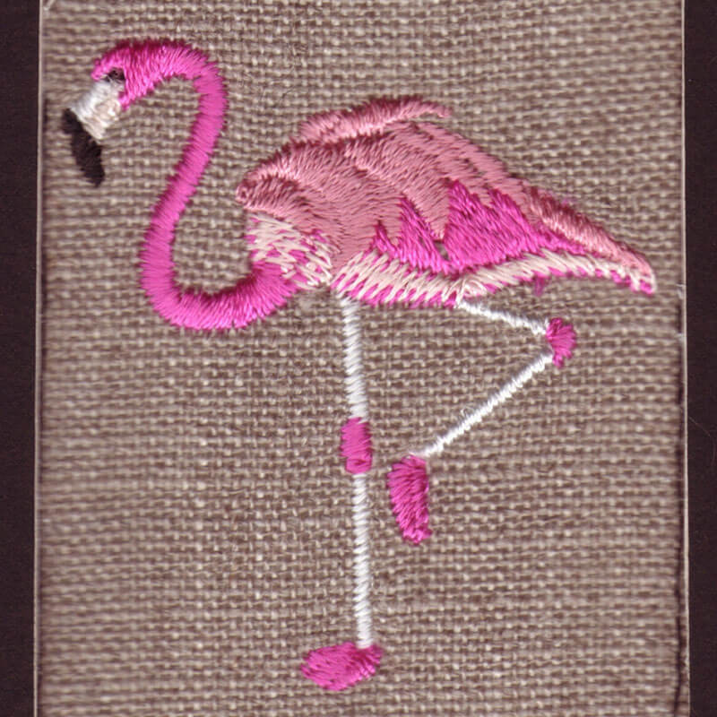ピンクフラミンゴ[鳥]刺繍図案デザイン | mimi刺繍 mimi embroidery tokyo