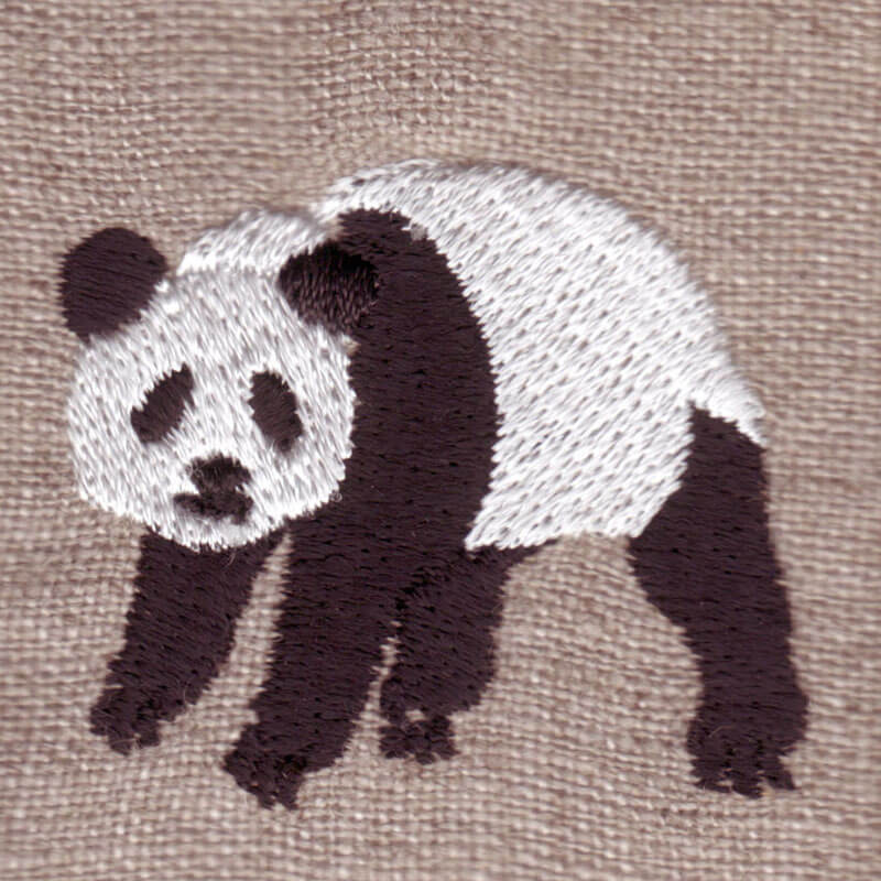 起きパンダ 動物 刺繍図案デザイン Mimi刺繍 東京 吉祥寺の小さな刺繍屋さん