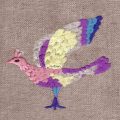 南の島の極楽鳥[天国の鳥]刺繍図案デザイン