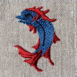 ☆☆聖母子を祝福する天使の刺繍のある旗章　18世紀　フランス 聖母子を祝福する天使の刺繍のある旗章 18世紀