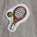 テニス刺繍図案ステッカー麻生地