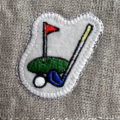ゴルフ刺繍図案ステッカー麻生地