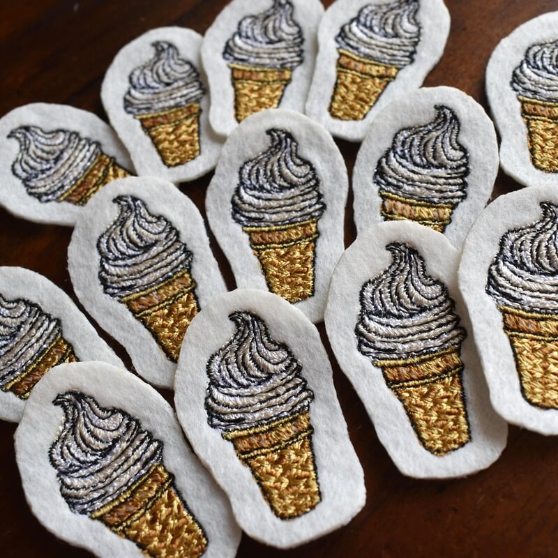 ソフトクリーム刺繍順列15個