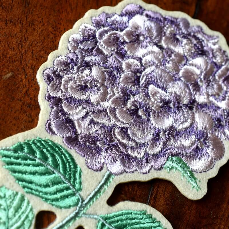 一輪花刺繍紫陽花の紫色