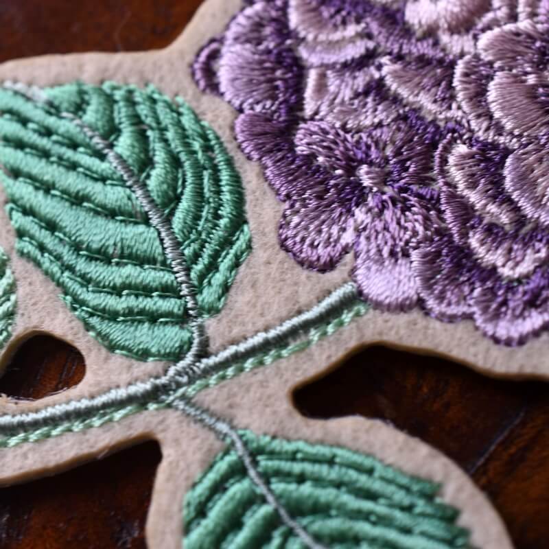 一輪花刺繍紫陽花の紫色