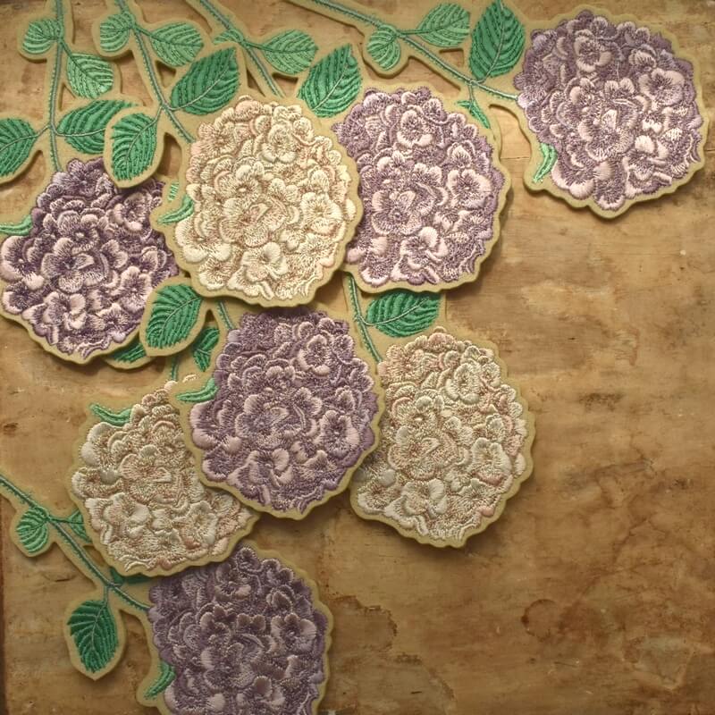 一輪花刺繍紫陽花の色展開