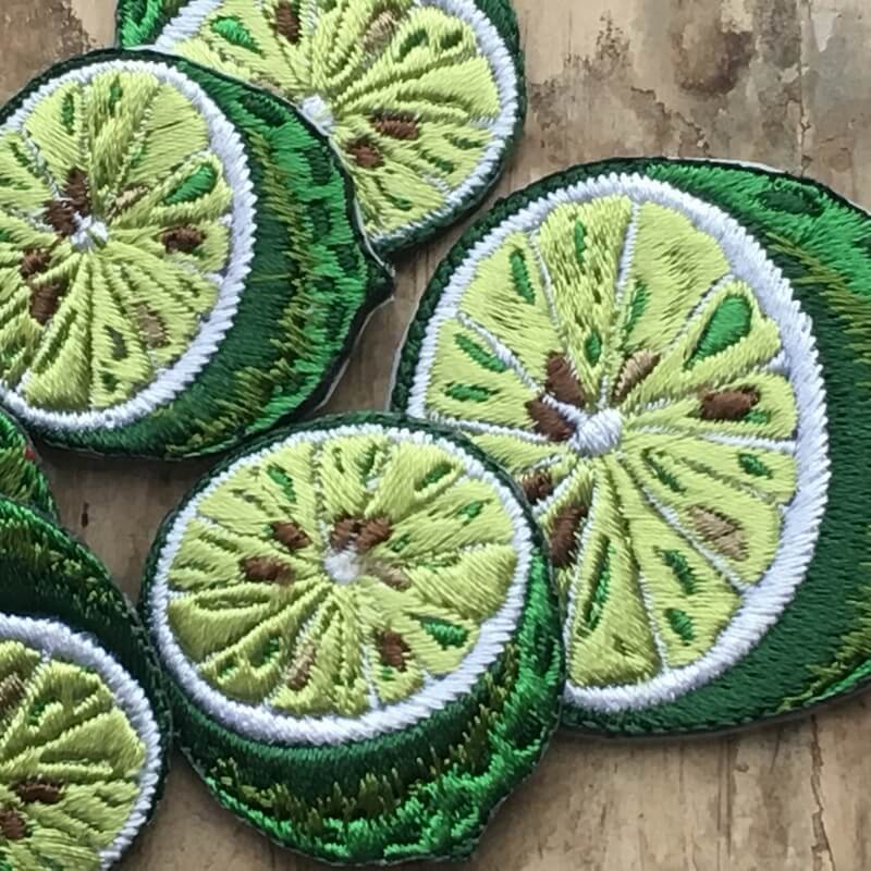 ライムの刺繍花火(M)(L)ステッカーワッペン