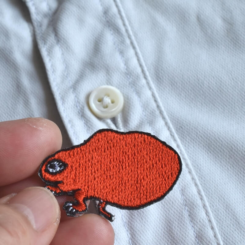 赤い妖怪大化刺繍ワッペンハンド