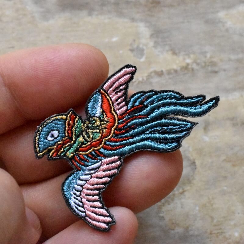 鳥兜妖怪刺繍ワッペンハンド