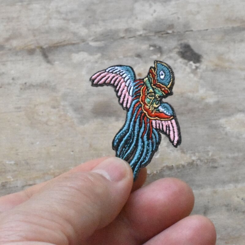鳥兜妖怪刺繍ワッペンハンド