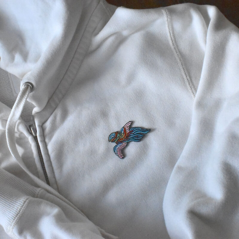鳥兜妖怪刺繍ワッペントレーナー