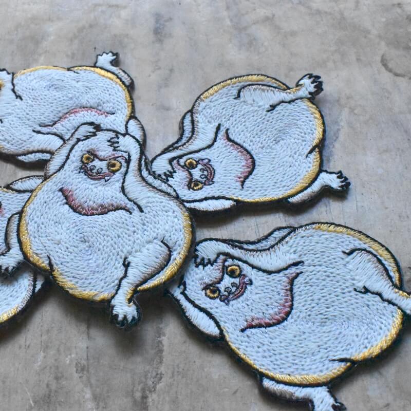 はじっかき妖怪蓄光糸刺繍ワッペン