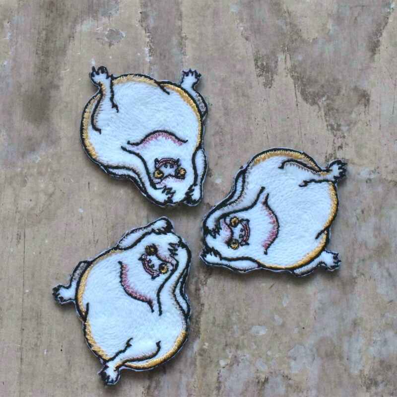 はじっかき妖怪蓄光糸刺繍ワッペン