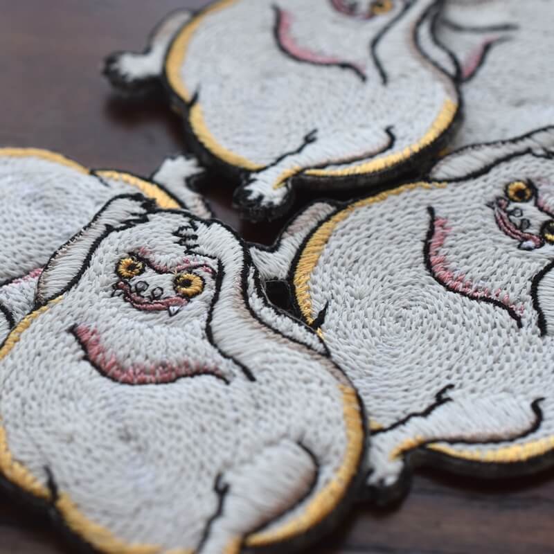 はじっかき妖怪蓄光糸刺繍ワッペン