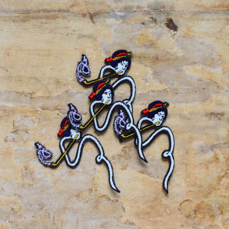 ろくろ首妖怪刺繍ワッペン