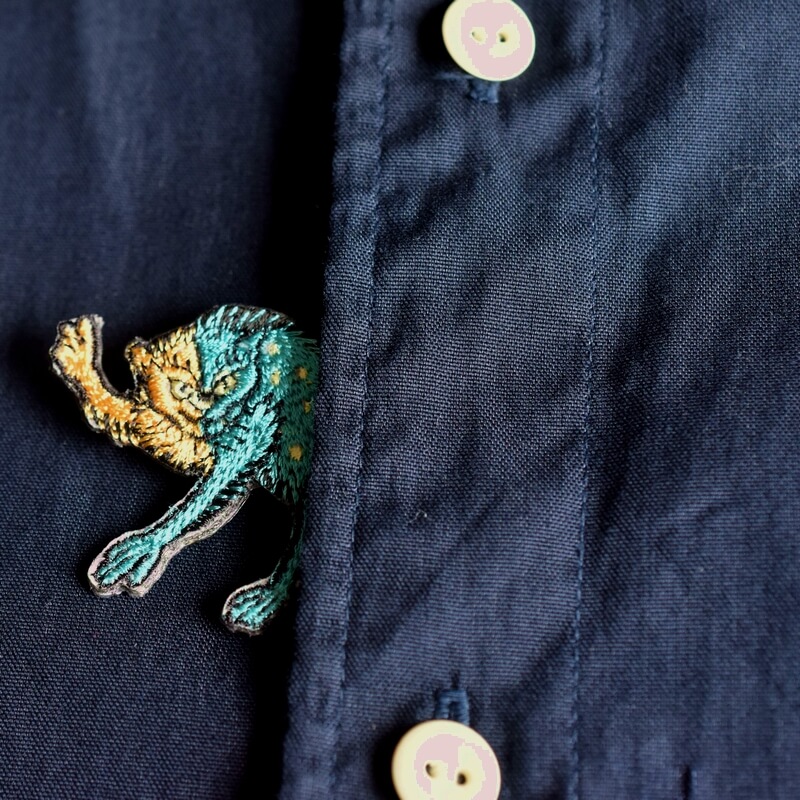 風狸妖怪刺繍ワッペン