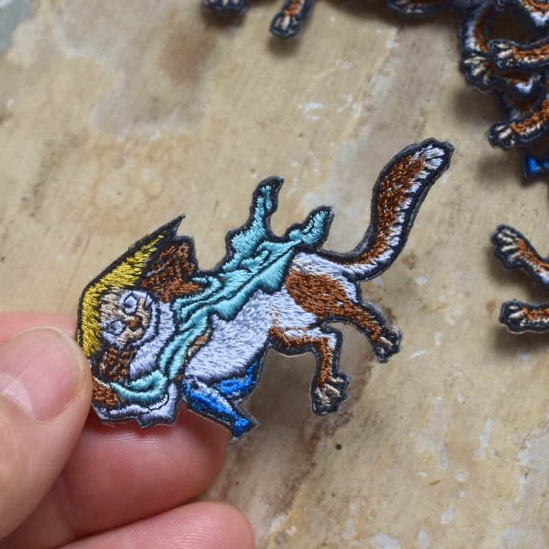 川獺妖怪刺繍ワッペン