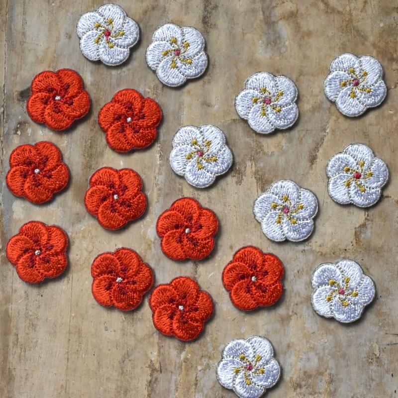 梅の花刺繍ワッペン