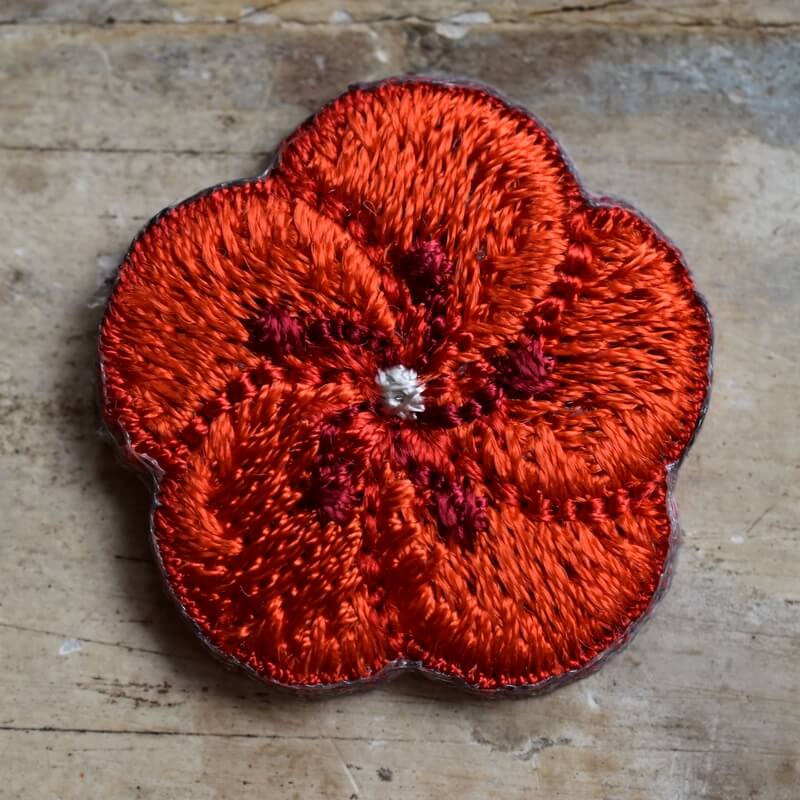 梅の花刺繍ワッペン