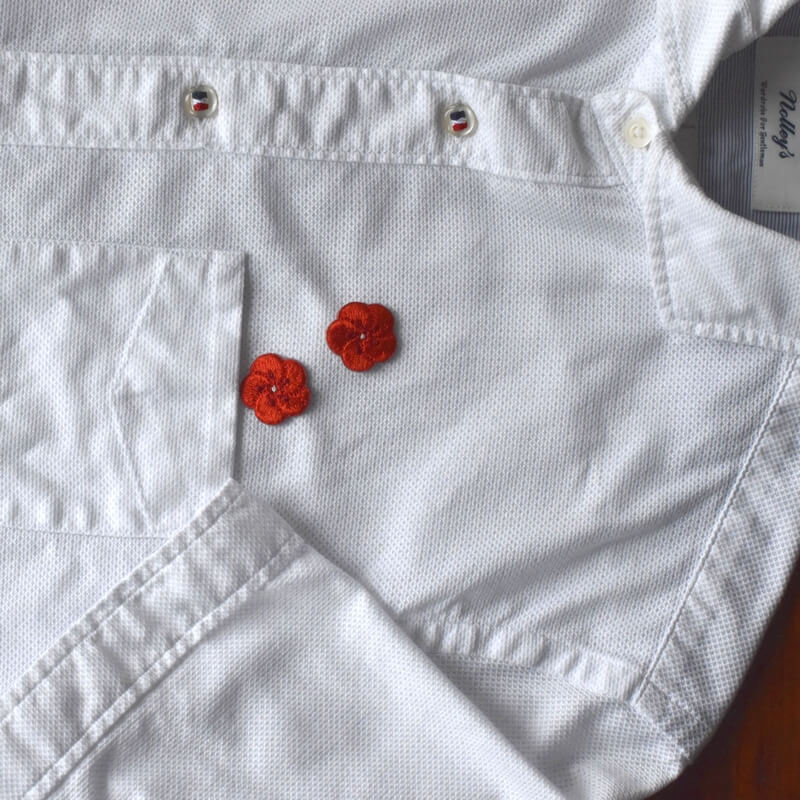 梅の花刺繍ワッペンシャツ胸