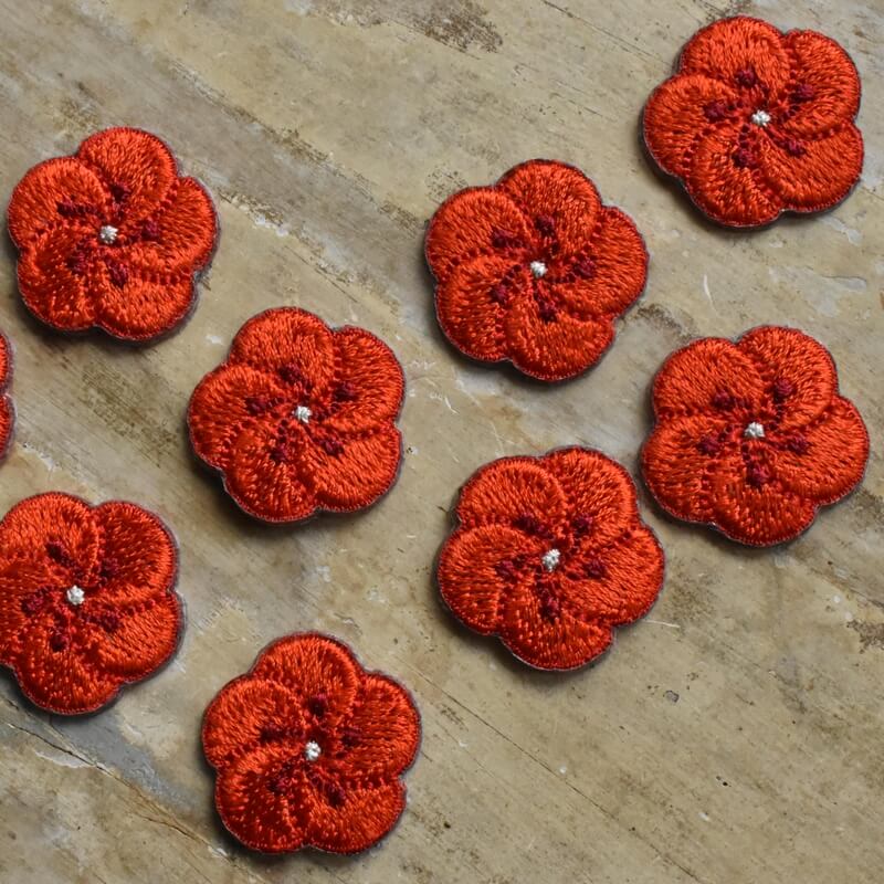 梅の花刺繍ワッペン
