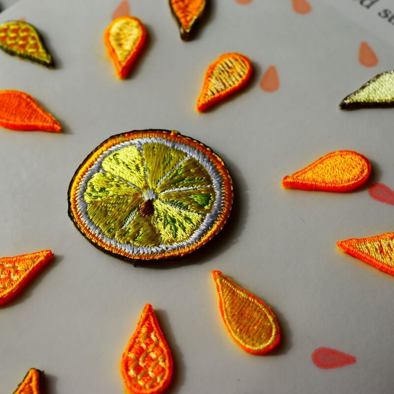 レモンの刺繍花火(M)(L)ステッカーワッペン