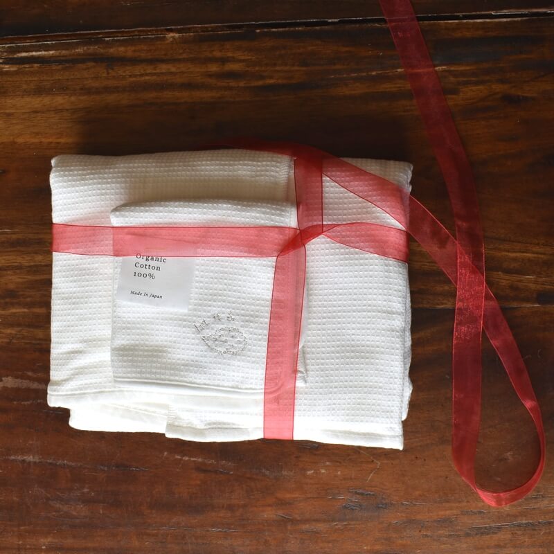 ワッフルバスタオルセットネーム刺繍