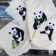 パンダ刺繍サンプル