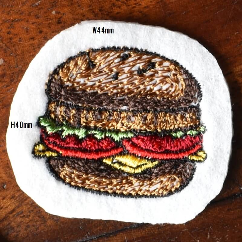 チーズハンバーガー刺繍サイズ
