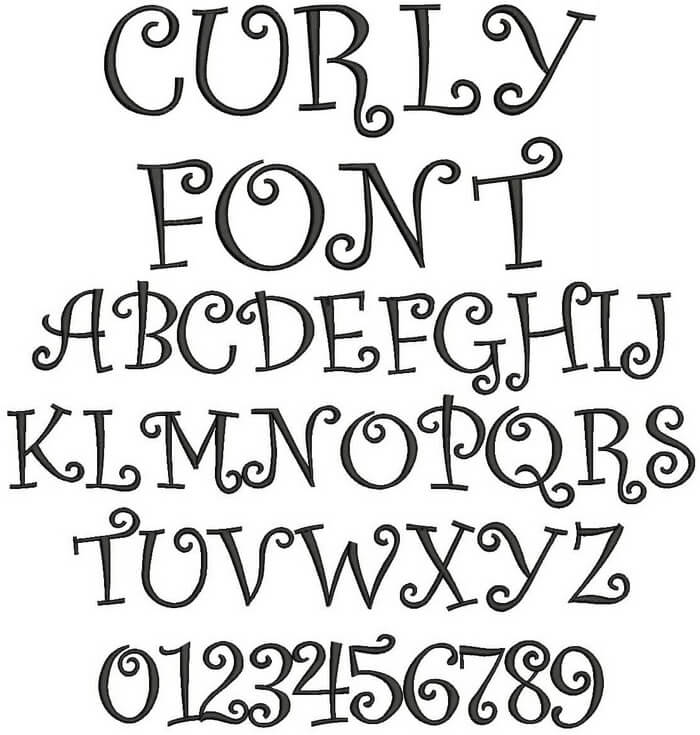 アルファベット2013/curly（カーリー）のフォントイメージ