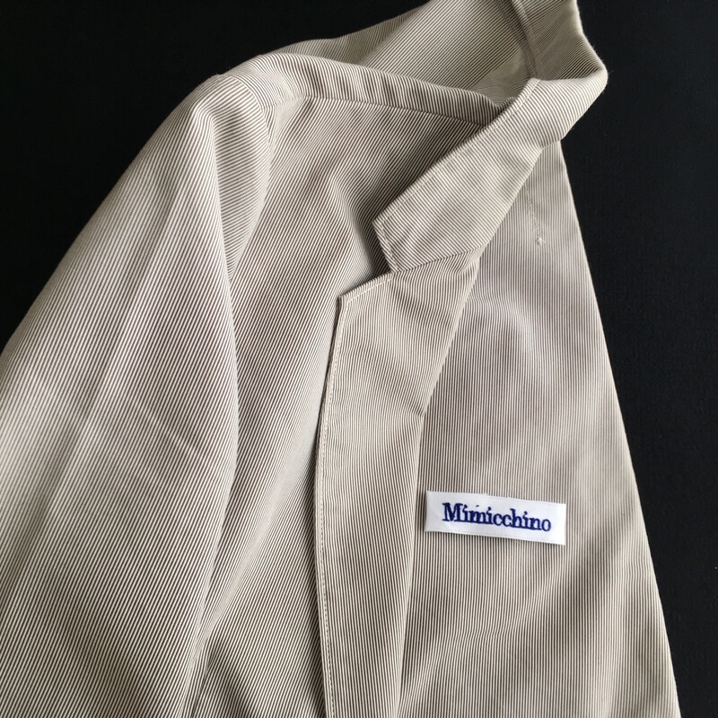 綿サテン:刺繍ネームタグabcジャケット