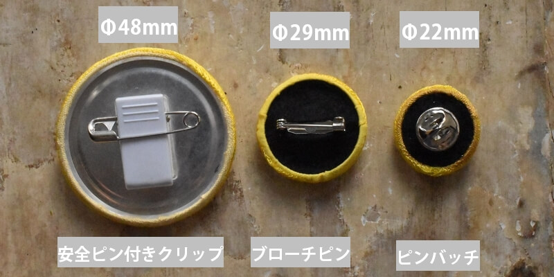 ニコちゃんマーク刺繍のくるみボタン