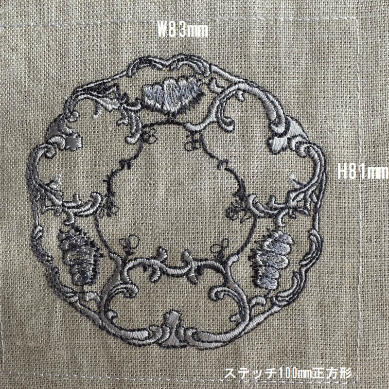 アンティークプレート絵皿［ロココ調］刺繍図案｜mimi刺繍｜東京 