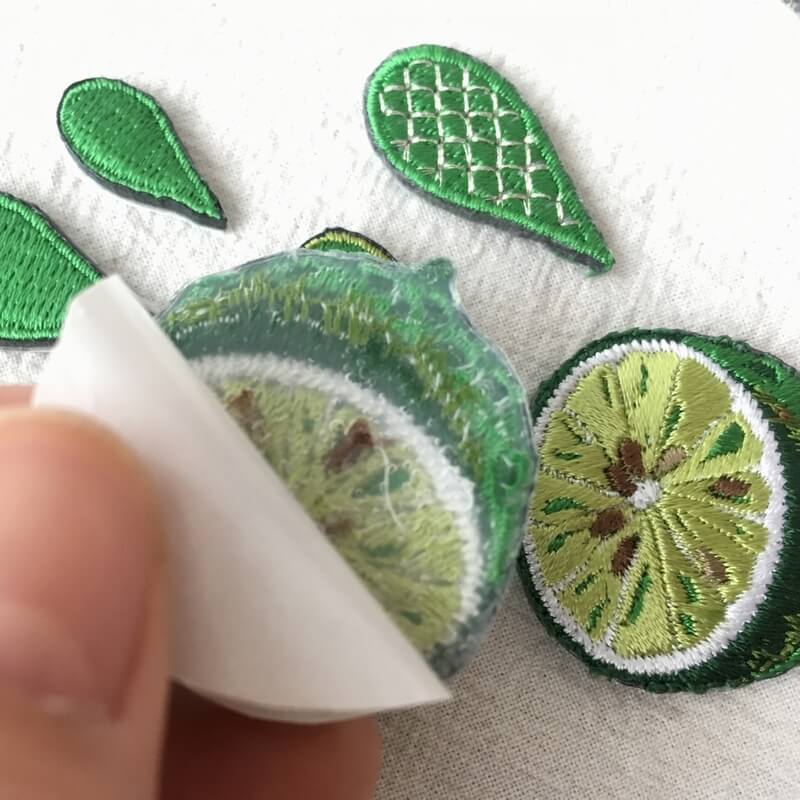 ライムの刺繍花火(M)(L)ステッカーワッペン