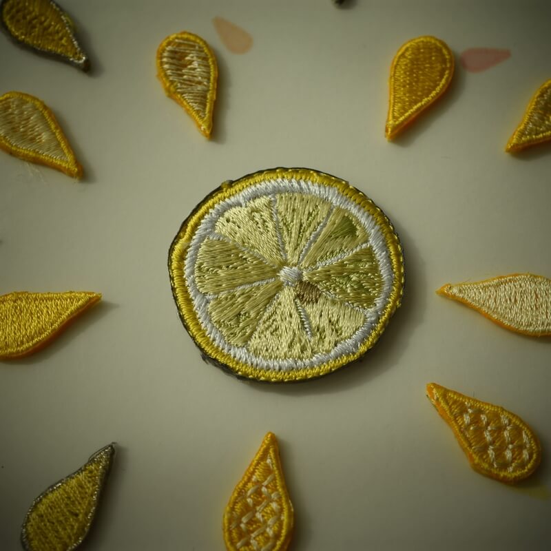 レモンの刺繍花火(M)(L)ステッカーワッペン
