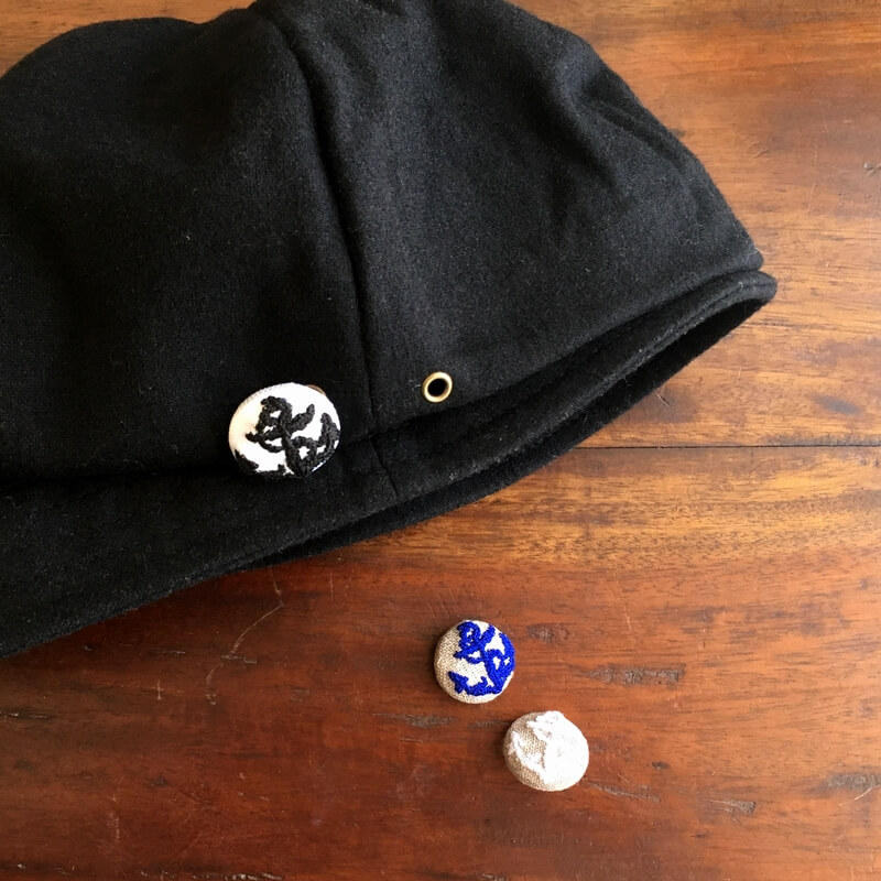 アンカー_Anchor刺繍のくるみボタン