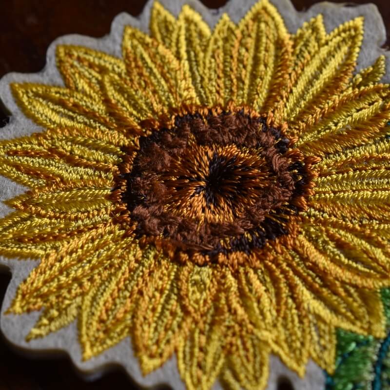 一輪花刺繍ひまわり