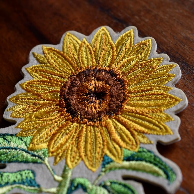 一輪花刺繍ひまわり