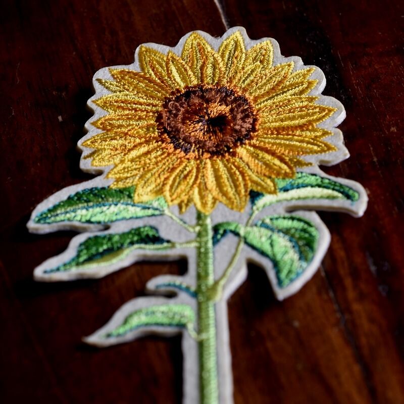 一輪花刺繍ひまわり