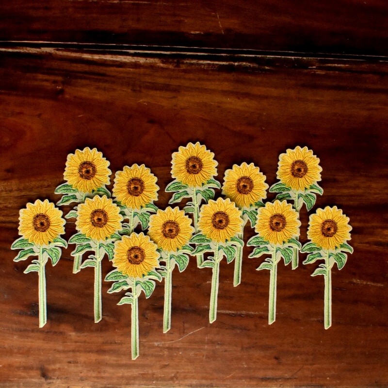 一輪花刺繍ひまわり