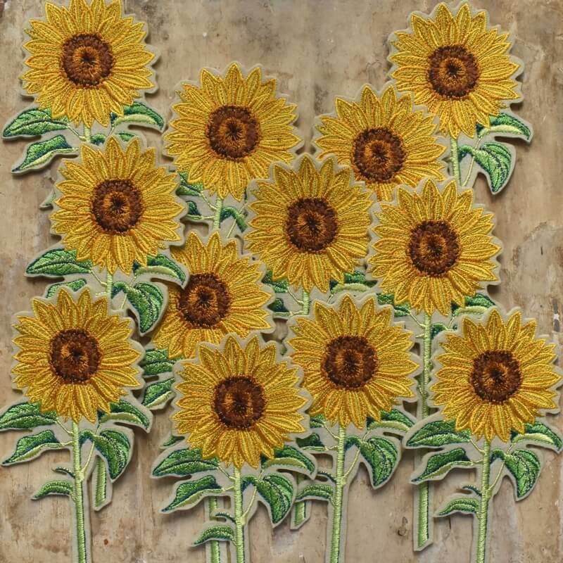 一輪花刺繍ひまわり12本